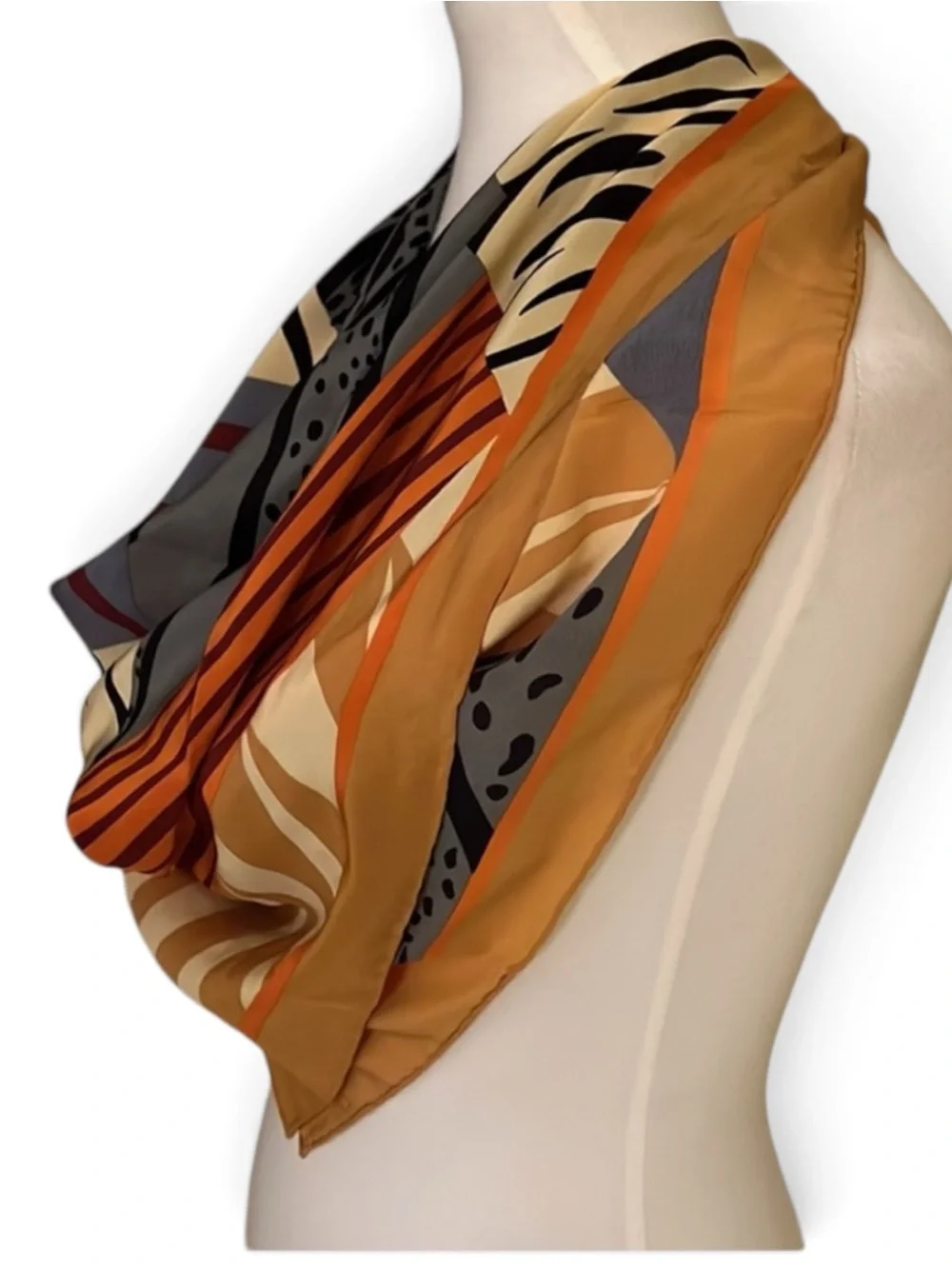Large Square Scarf Animal Print Zebra Leopard Geometric Patchwork 30”